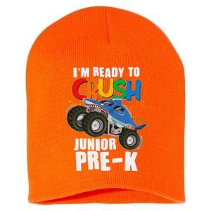 Im Ready To Crush Junior Pre K Shark Monster Truck Short Acrylic Beanie