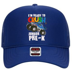 Im Ready To Crush Junior Pre K Shark Monster Truck High Crown Mesh Back Trucker Hat