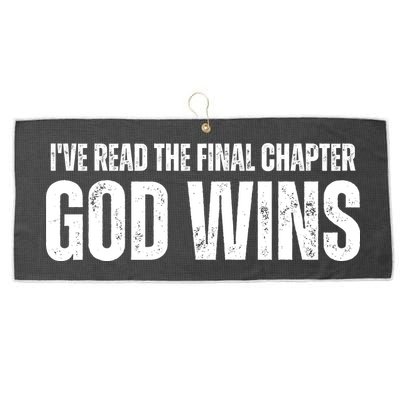 I've Read The Final Chapter God Wins Large Microfiber Waffle Golf Towel