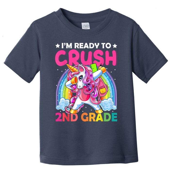 Im Ready To Crush 2nd Grade Dabbing Unicorn Back To School Toddler T-Shirt