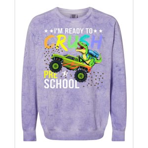 I'm Ready to Crush Kindergarten Dinosaur Back to School Colorblast Crewneck Sweatshirt