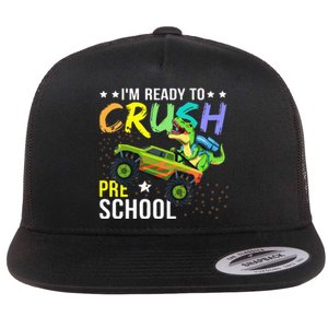 I'm Ready to Crush Kindergarten Dinosaur Back to School Flat Bill Trucker Hat