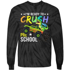 I'm Ready to Crush Kindergarten Dinosaur Back to School Tie-Dye Long Sleeve Shirt