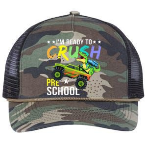 I'm Ready to Crush Kindergarten Dinosaur Back to School Retro Rope Trucker Hat Cap