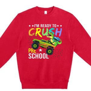 I'm Ready to Crush Kindergarten Dinosaur Back to School Premium Crewneck Sweatshirt