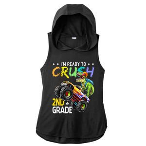 Im Ready To Crush 2nd Grade Dinosaur First Day Of School Ladies PosiCharge Tri-Blend Wicking Draft Hoodie Tank