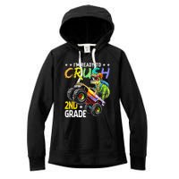 Im Ready To Crush 2nd Grade Dinosaur First Day Of School Women's Fleece Hoodie