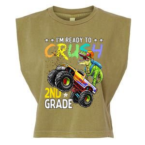 Im Ready To Crush 2nd Grade Dinosaur First Day Of School Garment-Dyed Women's Muscle Tee