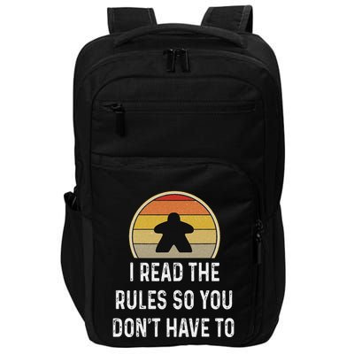 I Read The Rules Funny Board Game Gift Boardgame Lover Impact Tech Backpack