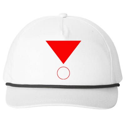 Inverted Red Triangle with a Simple Circle Geometric Form  Snapback Five-Panel Rope Hat