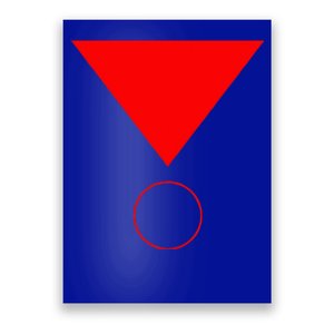 Inverted Red Triangle with a Simple Circle Geometric Form  Poster