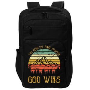 I’ve Read The Final Chapter God Wins retro Christian Impact Tech Backpack