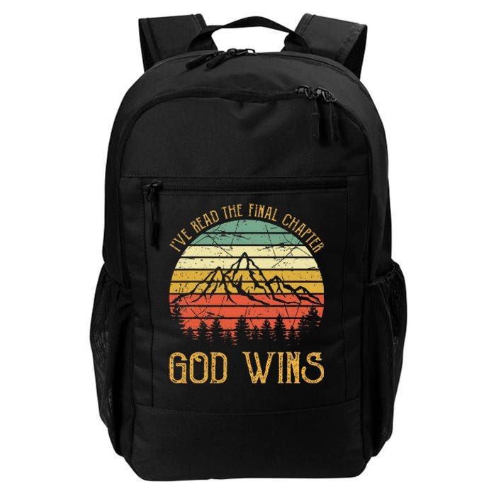 I’ve Read The Final Chapter God Wins retro Christian Daily Commute Backpack