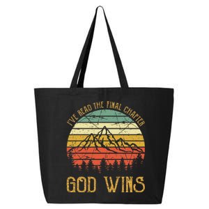 I’ve Read The Final Chapter God Wins retro Christian 25L Jumbo Tote