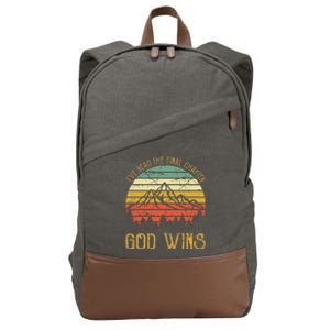 I’ve Read The Final Chapter God Wins retro Christian Cotton Canvas Backpack