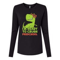 I'm Ready To Crush Preschool Dinosaur Back To School Womens Cotton Relaxed Long Sleeve T-Shirt