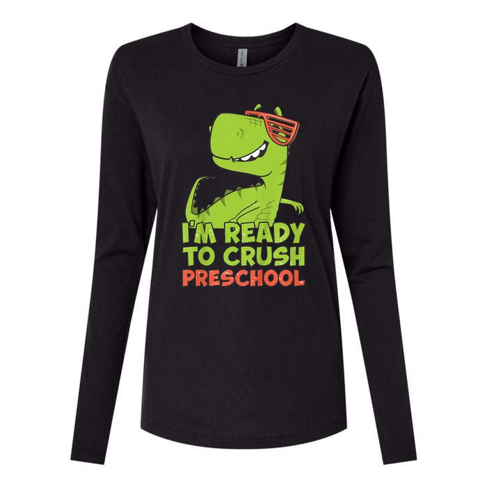 I'm Ready To Crush Preschool Dinosaur Back To School Womens Cotton Relaxed Long Sleeve T-Shirt