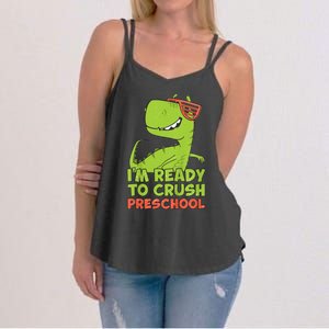 I'm Ready To Crush Preschool Dinosaur Back To School Women's Strappy Tank