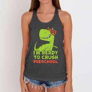 I'm Ready To Crush Preschool Dinosaur Back To School Women's Knotted Racerback Tank