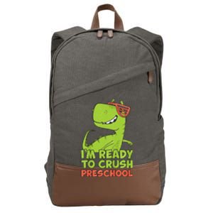 I'm Ready To Crush Preschool Dinosaur Back To School Cotton Canvas Backpack