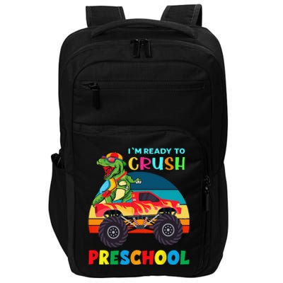 Im Ready To Crush Preschool Monster Truck Dinosaur Impact Tech Backpack