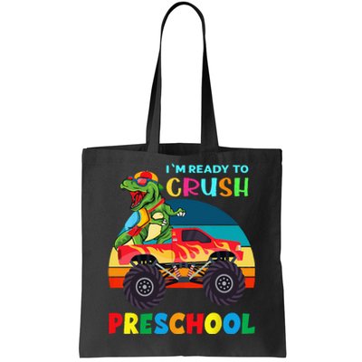 Im Ready To Crush Preschool Monster Truck Dinosaur Tote Bag