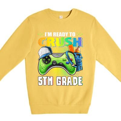 Im Ready To Crush 5th Grade Back To School Video Game Boy Premium Crewneck Sweatshirt