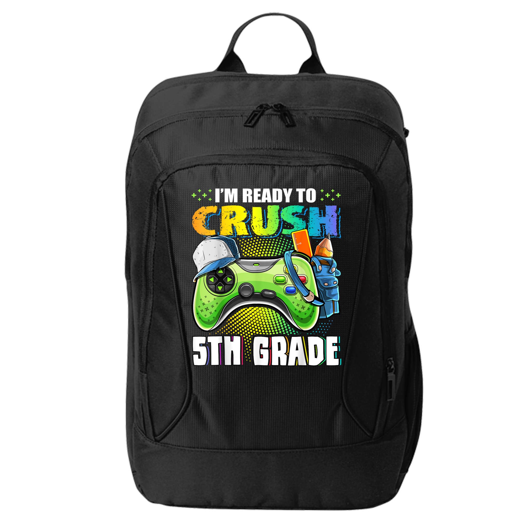 Im Ready To Crush 5th Grade Back To School Video Game Boy City Backpack