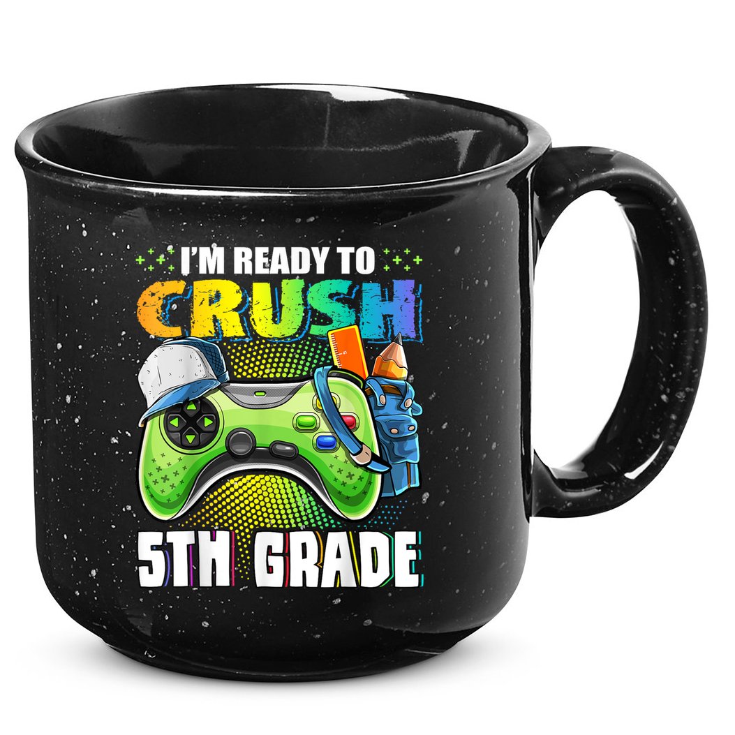 Im Ready To Crush 5th Grade Back To School Video Game Boy 15oz Campfire Ceramic Mug