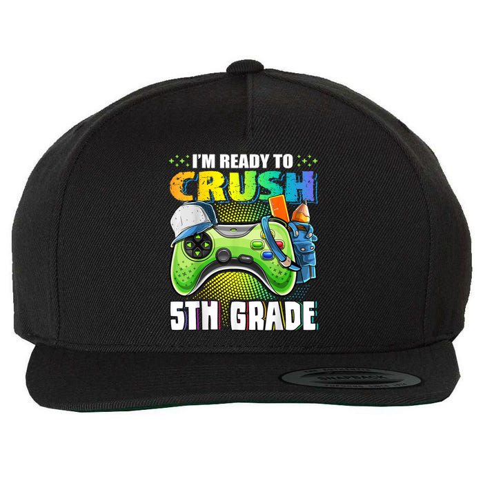 Im Ready To Crush 5th Grade Back To School Video Game Boy Wool Snapback Cap