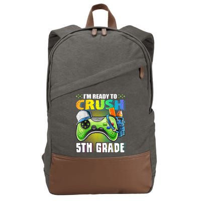 Im Ready To Crush 5th Grade Back To School Video Game Boy Cotton Canvas Backpack