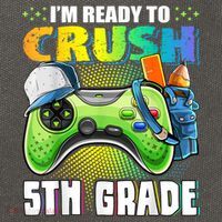 Im Ready To Crush 5th Grade Back To School Video Game Boy Cotton Canvas Backpack