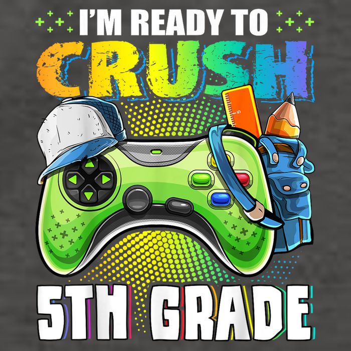 Im Ready To Crush 5th Grade Back To School Video Game Boy Vector Backpack