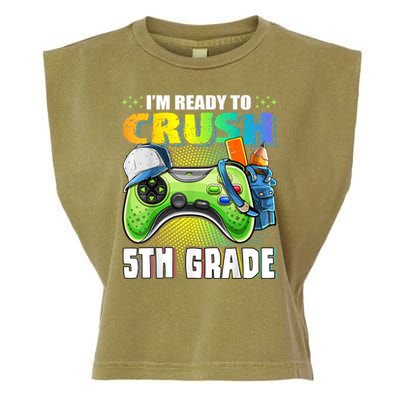 Im Ready To Crush 5th Grade Back To School Video Game Boy Garment-Dyed Women's Muscle Tee