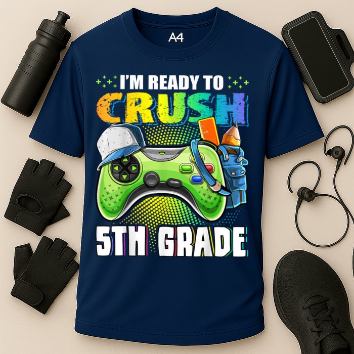 Im Ready To Crush 5th Grade Back To School Video Game Boy Cooling Performance Crew T-Shirt