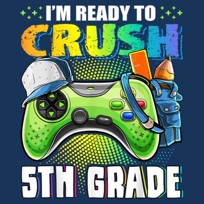 Im Ready To Crush 5th Grade Back To School Video Game Boy T-Shirt