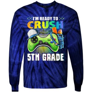 Im Ready To Crush 5th Grade Back To School Video Game Boy Tie-Dye Long Sleeve Shirt