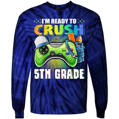 Im Ready To Crush 5th Grade Back To School Video Game Boy Tie-Dye Long Sleeve Shirt