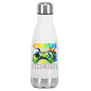 Im Ready To Crush 5th Grade Back To School Video Game Boy Stainless Steel Insulated Water Bottle