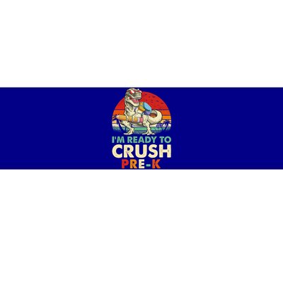 Im Ready To Crush PreK Retro Dinosaur Funny Back To School Funny Gift Bumper Sticker