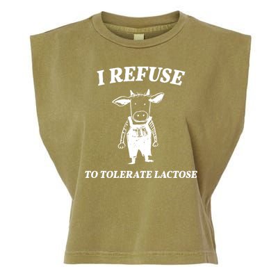 I Refuse To Tolerate Lactose Cow Garment-Dyed Women's Muscle Tee