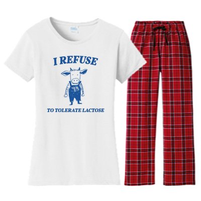 I Refuse To Tolerate Lactose Cow Women's Flannel Pajama Set