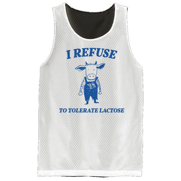 I Refuse To Tolerate Lactose Cow Mesh Reversible Basketball Jersey Tank