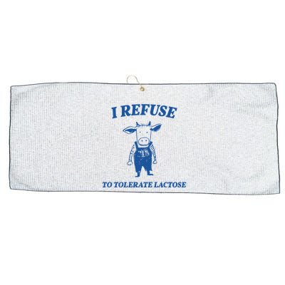 I Refuse To Tolerate Lactose Cow Large Microfiber Waffle Golf Towel