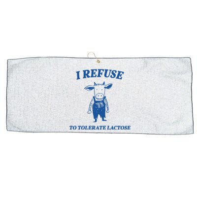 I Refuse To Tolerate Lactose Cow Large Microfiber Waffle Golf Towel