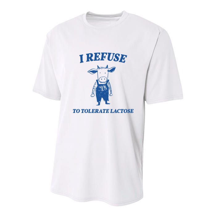 I Refuse To Tolerate Lactose Cow Youth Performance Sprint T-Shirt