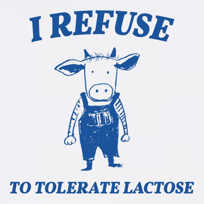 I Refuse To Tolerate Lactose Cow Cropped Pullover Crew