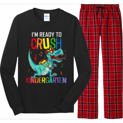 Im Ready To Crush Kindergarten Dinosaur Back To School Long Sleeve Pajama Set