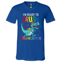 Im Ready To Crush Kindergarten Dinosaur Back To School V-Neck T-Shirt