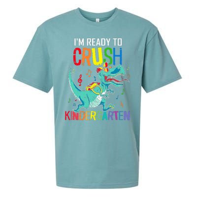 Im Ready To Crush Kindergarten Dinosaur Back To School Sueded Cloud Jersey T-Shirt